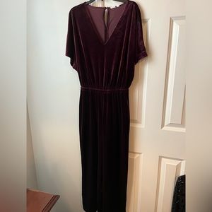 Gap velvet v-neck jumpsuit